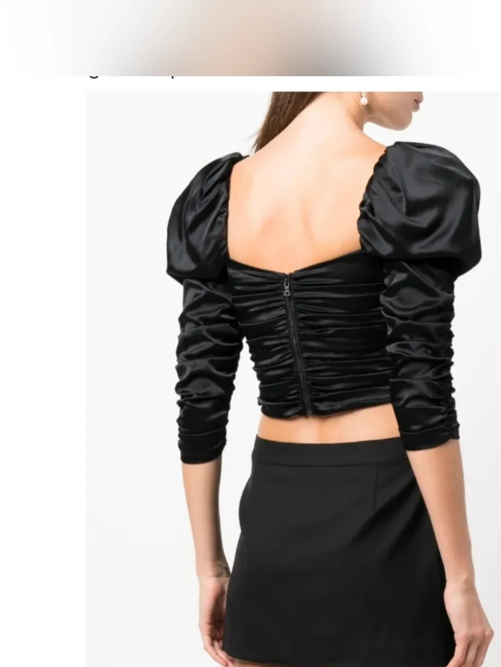 Alice + Olivia Katrice ruched puff-sleeve top size 0 $495 - Picture 8 of 16
